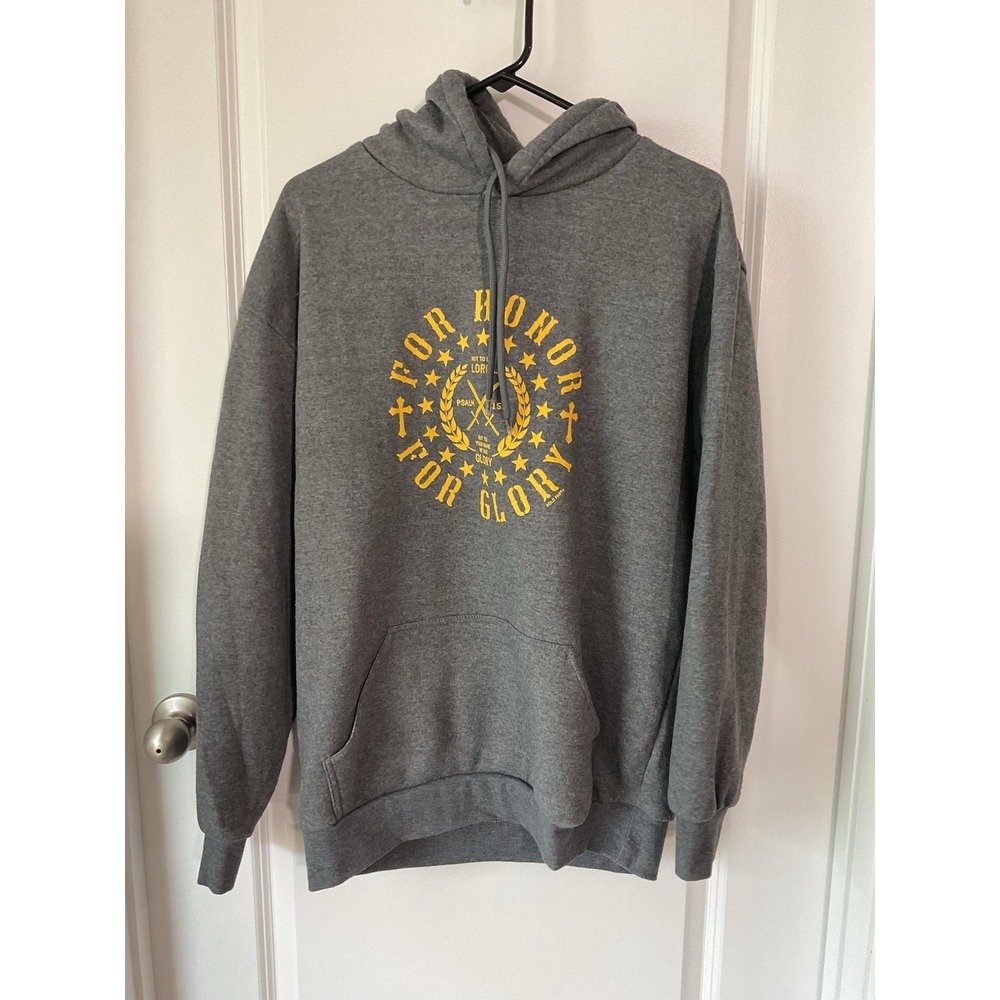 Original Deluxe For Honor For Glory Psalm 115:1‎ Gray Hoodie XL Mens Bible